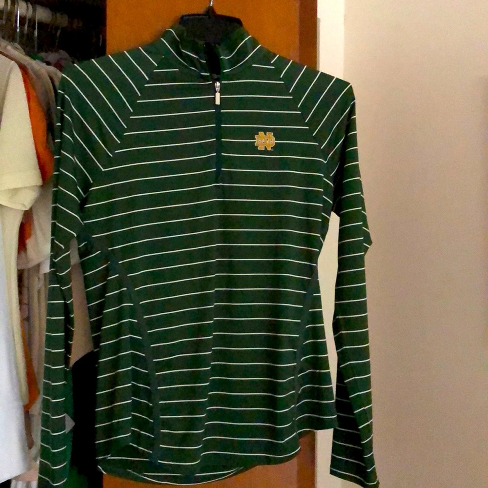 Brand new with tags Notre Dame Cutter and Buck half zip.  Size Small